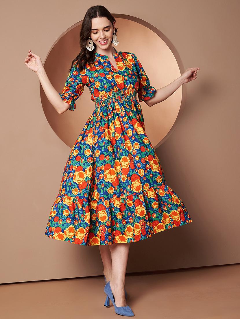 women floral print puff sleeve tiered dress - 22011451 -  Zoom Image - 0