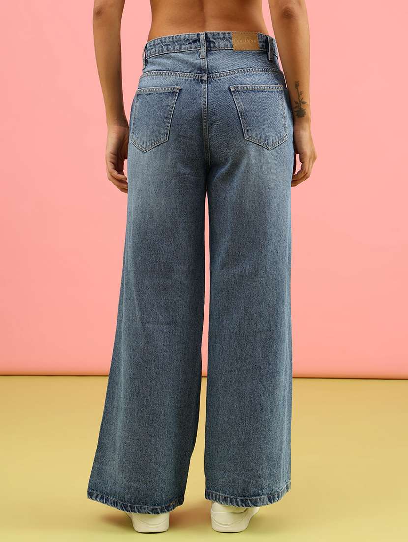 women solid mid rise wide leg jean - 22011476 -  Standard Image - 3