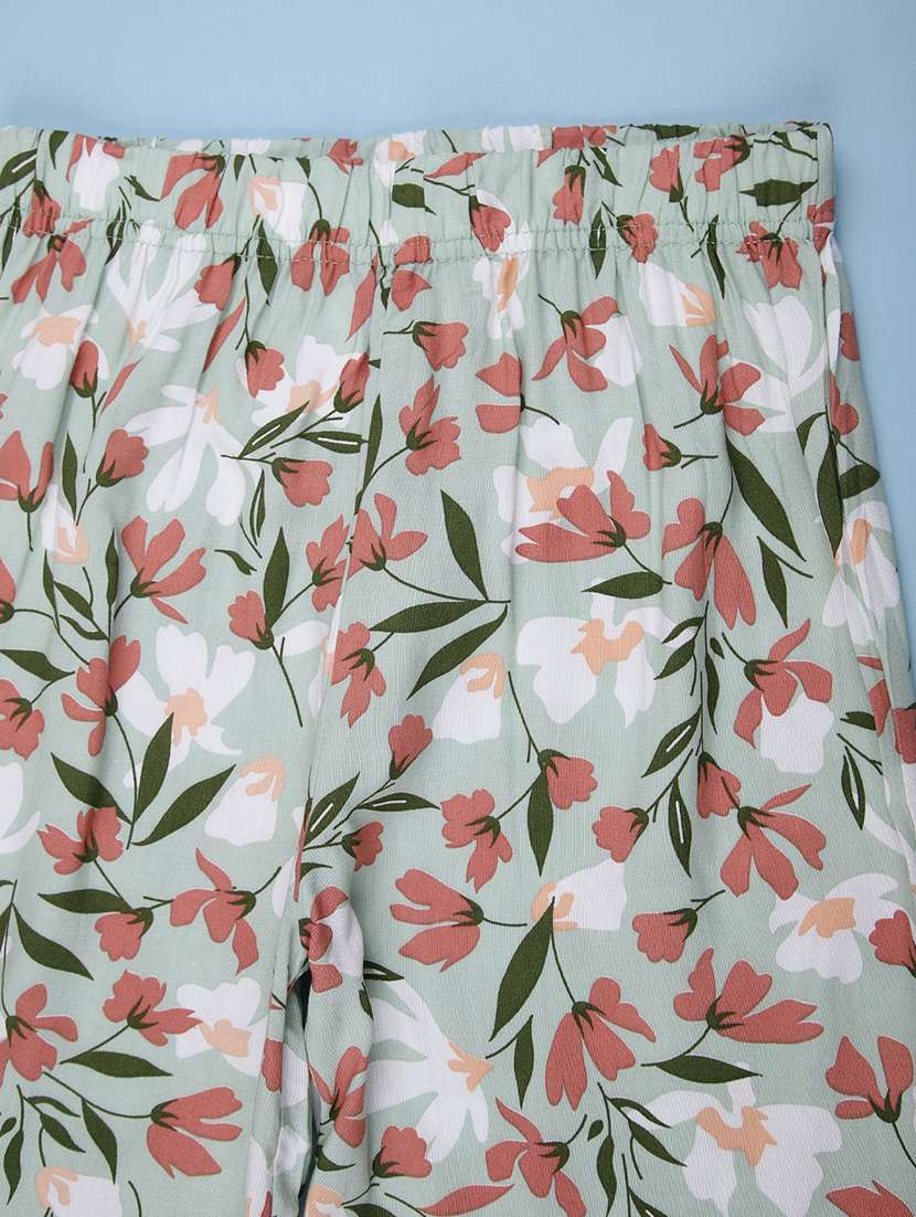 girls printed mid rise palazzo  - 22011600 -  Standard Image - 3