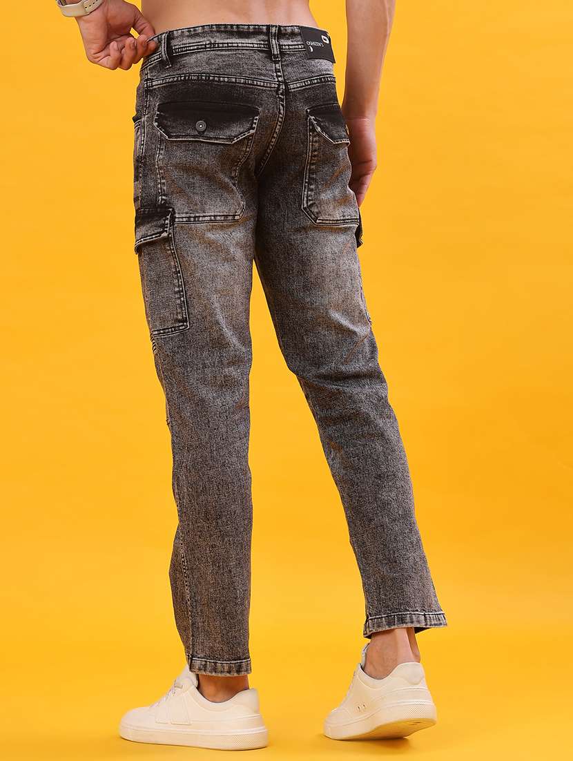 men solid mid rise cargo - 22011603 -  Standard Image - 3