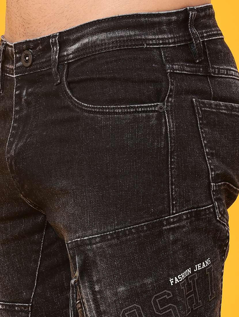 men solid mid rise regular fit cargo - 22011604 -  Standard Image - 5