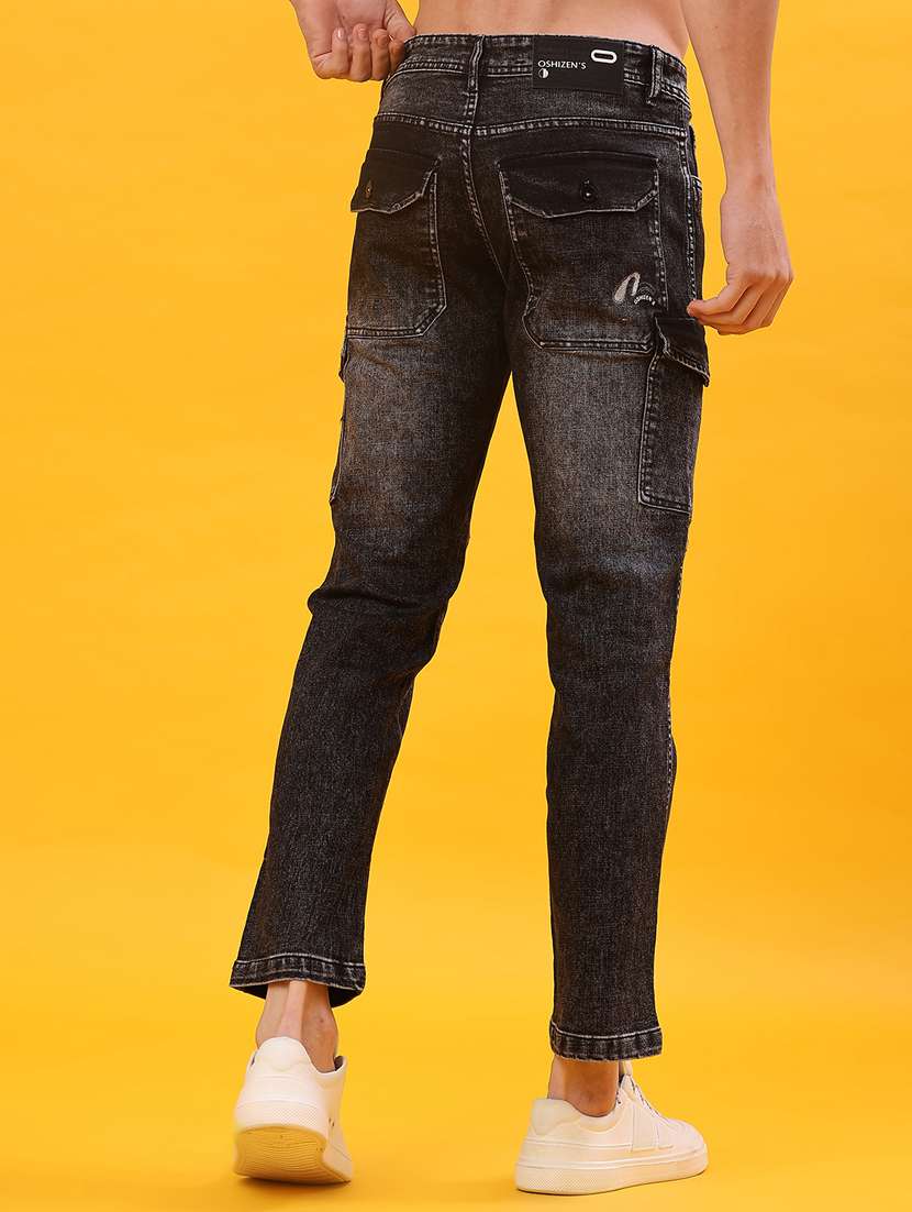 men solid mid rise regular fit cargo - 22011606 -  Standard Image - 3