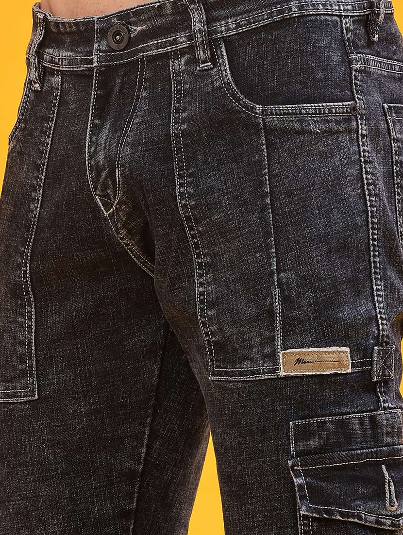 men solid mid rise regular fit cargo - 22011610 -  Standard Image - 5