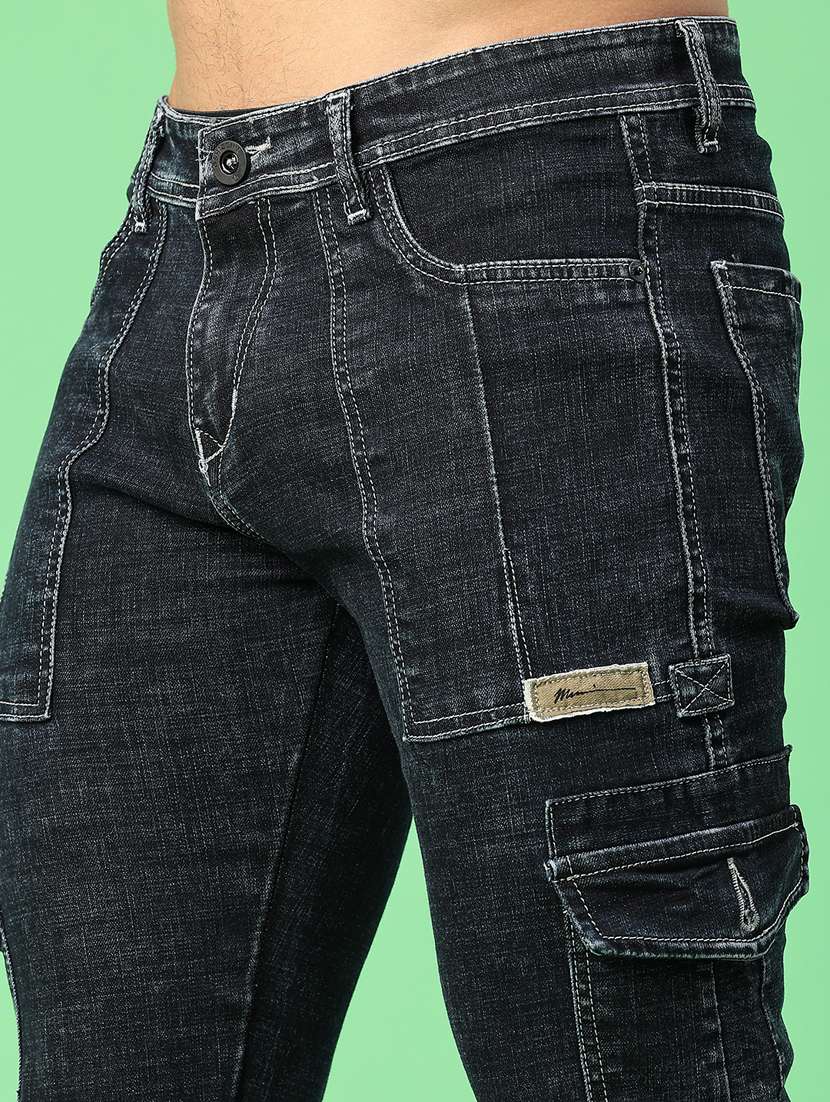 men solid mid rise regular fit cargo - 22011612 -  Standard Image - 5