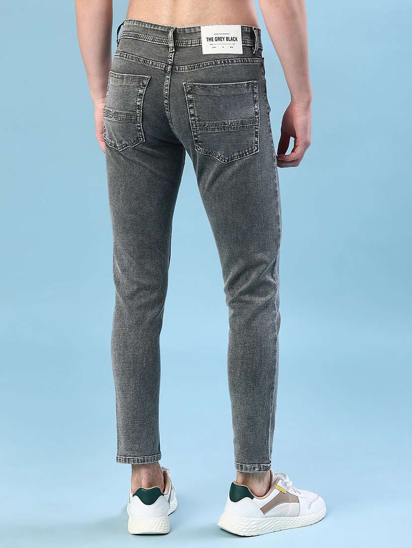 men plain mid rise full length jeans - 22011657 -  Standard Image - 3