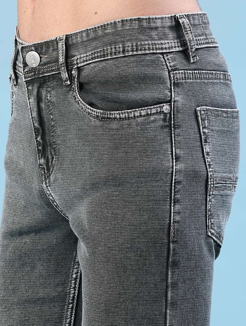 men plain mid rise full length jeans - 22011657 -  Standard Image - 5