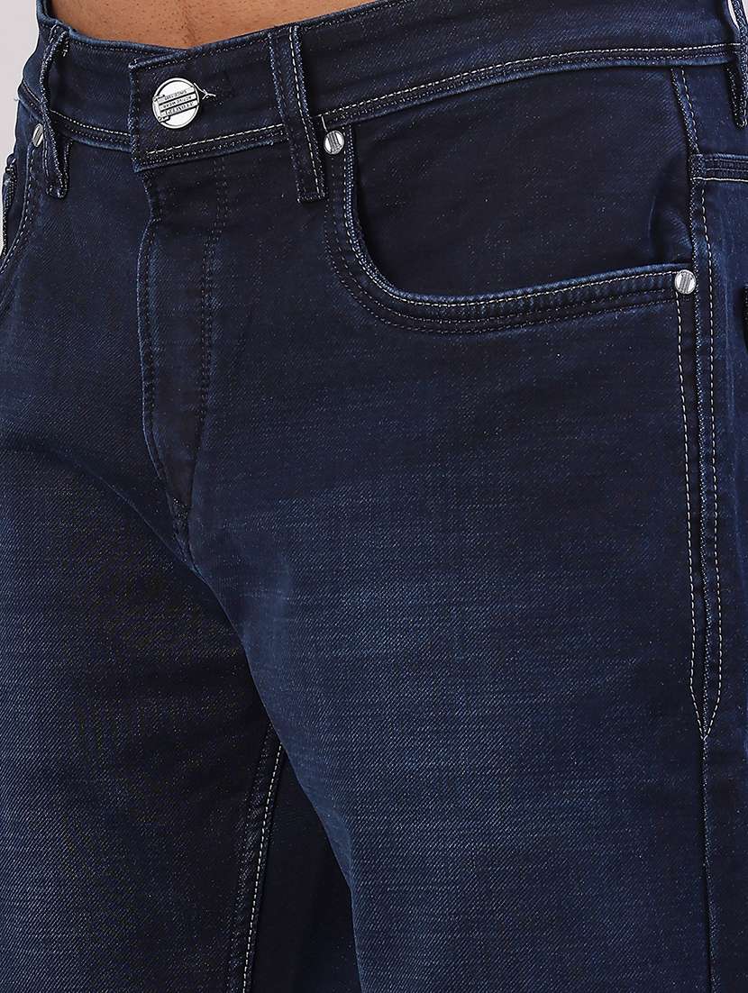 men solid mid rise tapered fit jeans - 22011776 -  Standard Image - 5