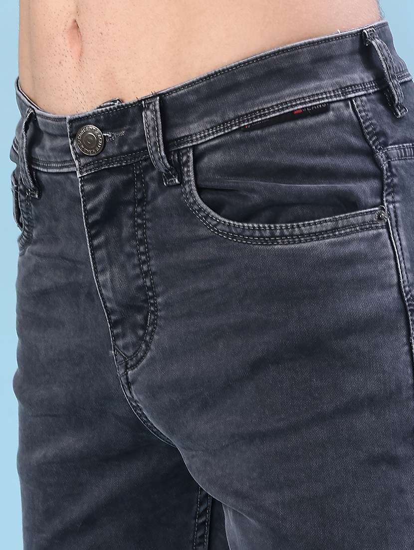 men plain mid rise full length jeans - 22011777 -  Standard Image - 5