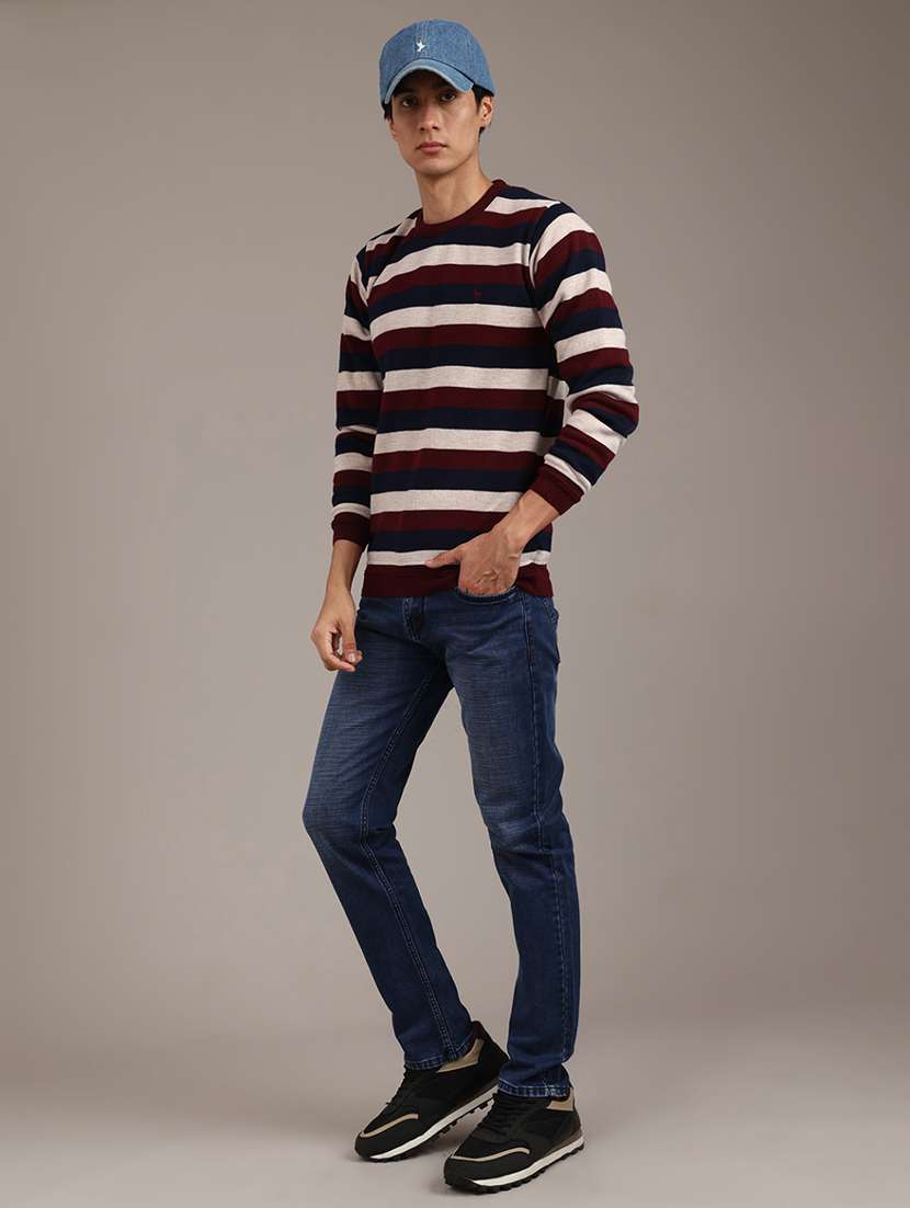men striped long sleeve regular fit pullover  - 22011786 -  Standard Image - 5