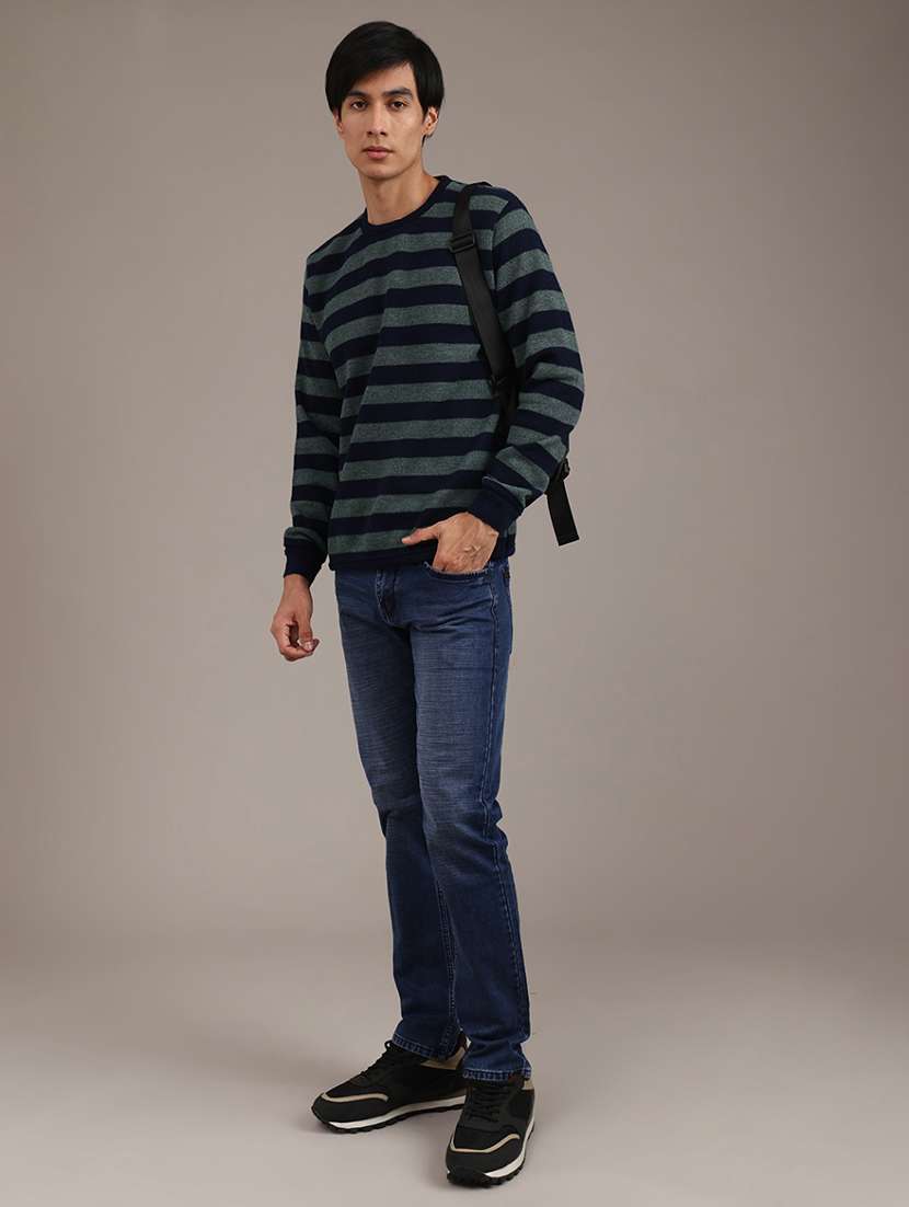 men striped long sleeve regular fit pullover  - 22011787 -  Standard Image - 5