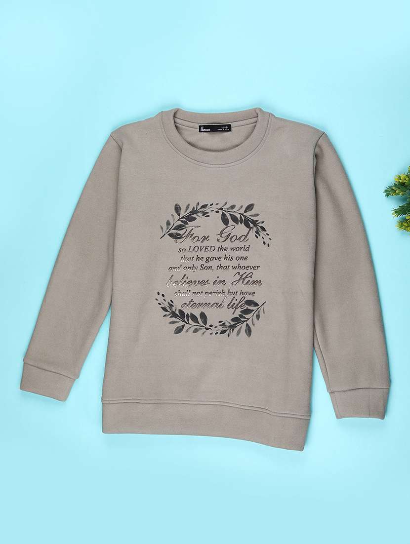 girls printed long sleeve sweatshirt