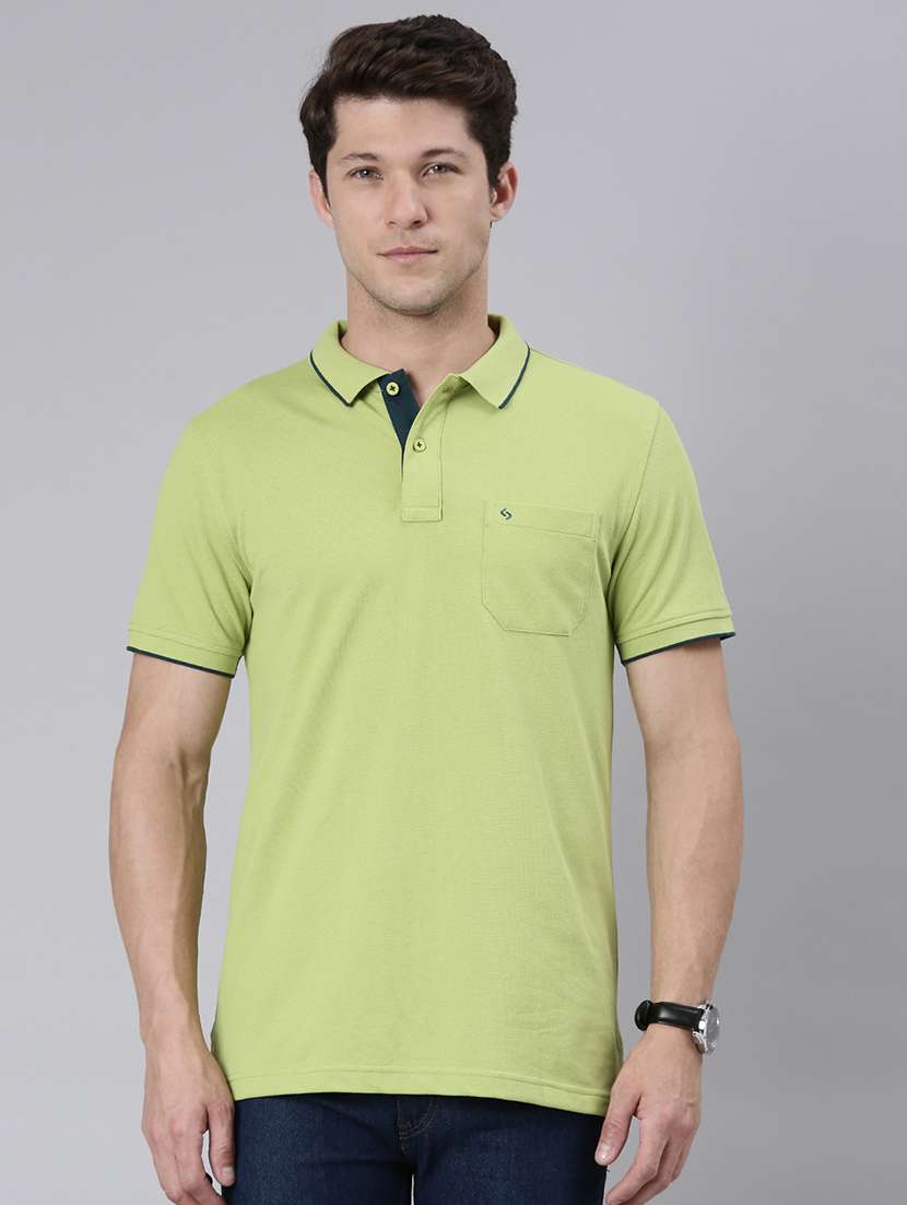 men solid short sleeve regular fit polo t-shirt