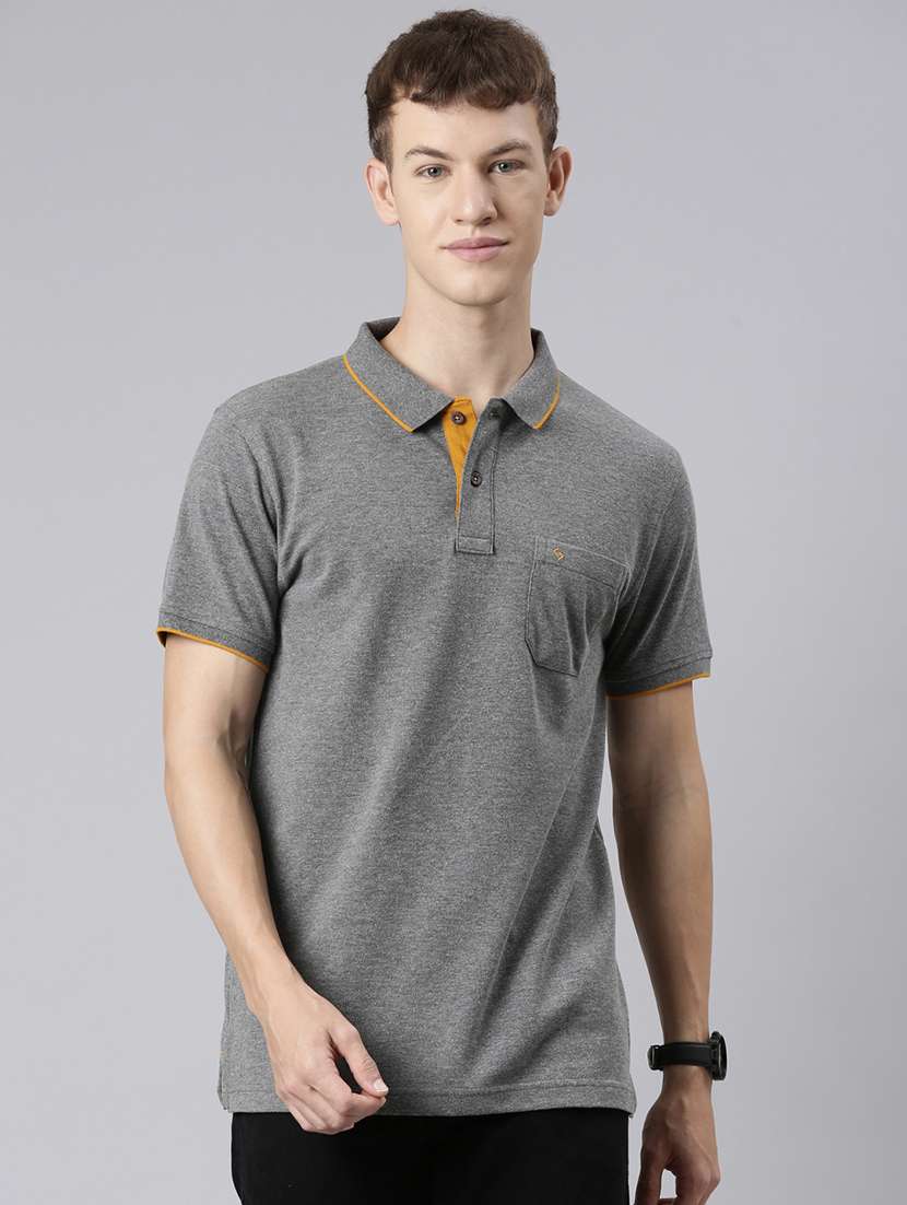 men solid short sleeve regular fit polo t-shirt