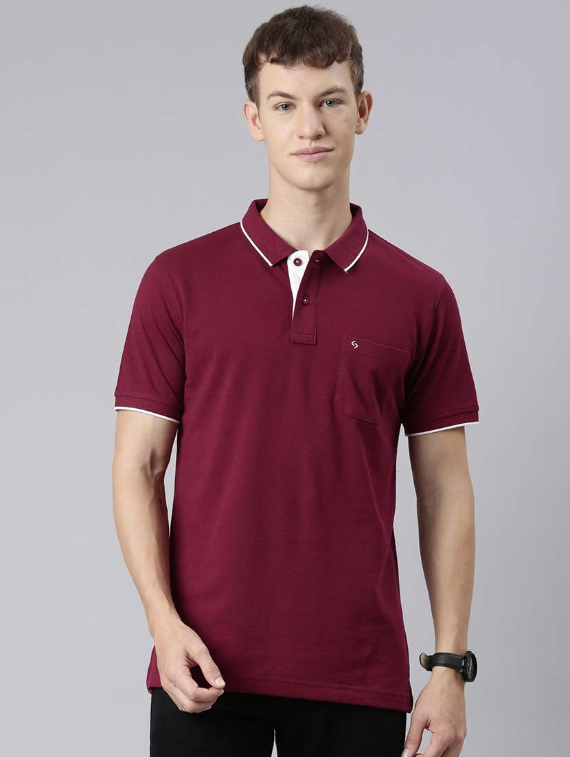 men solid short sleeve regular fit polo t-shirt