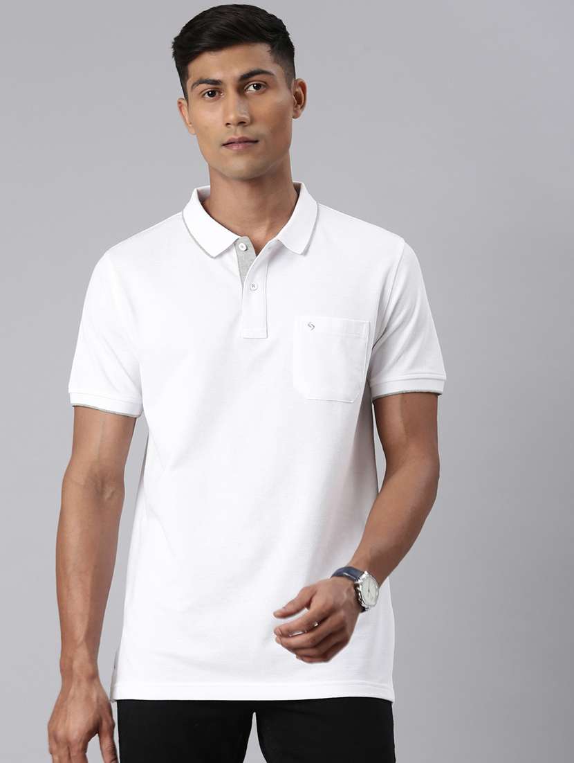 men solid short sleeve regular fit polo t-shirt