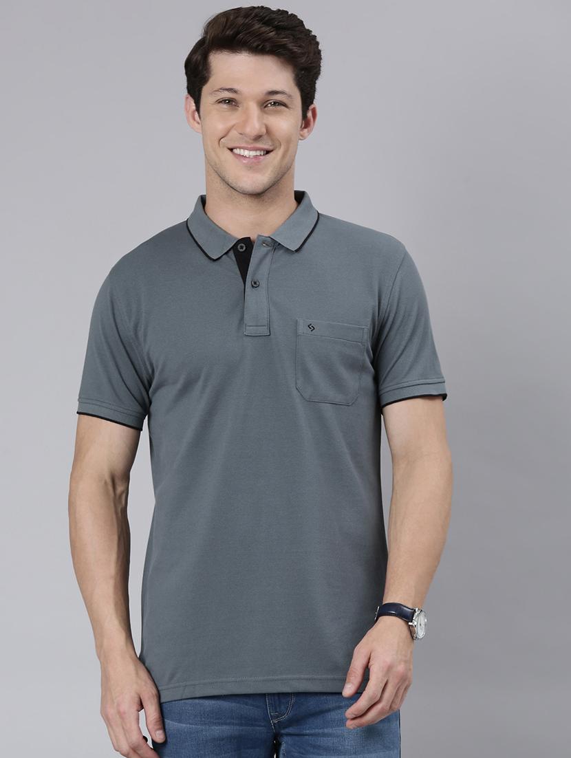 men solid short sleeve regular fit polo t-shirt