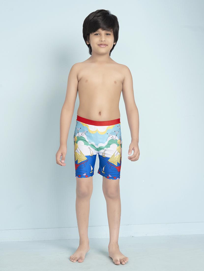 boys printed mid rise swimming shorts - 22011970 - Zoom Image - 0