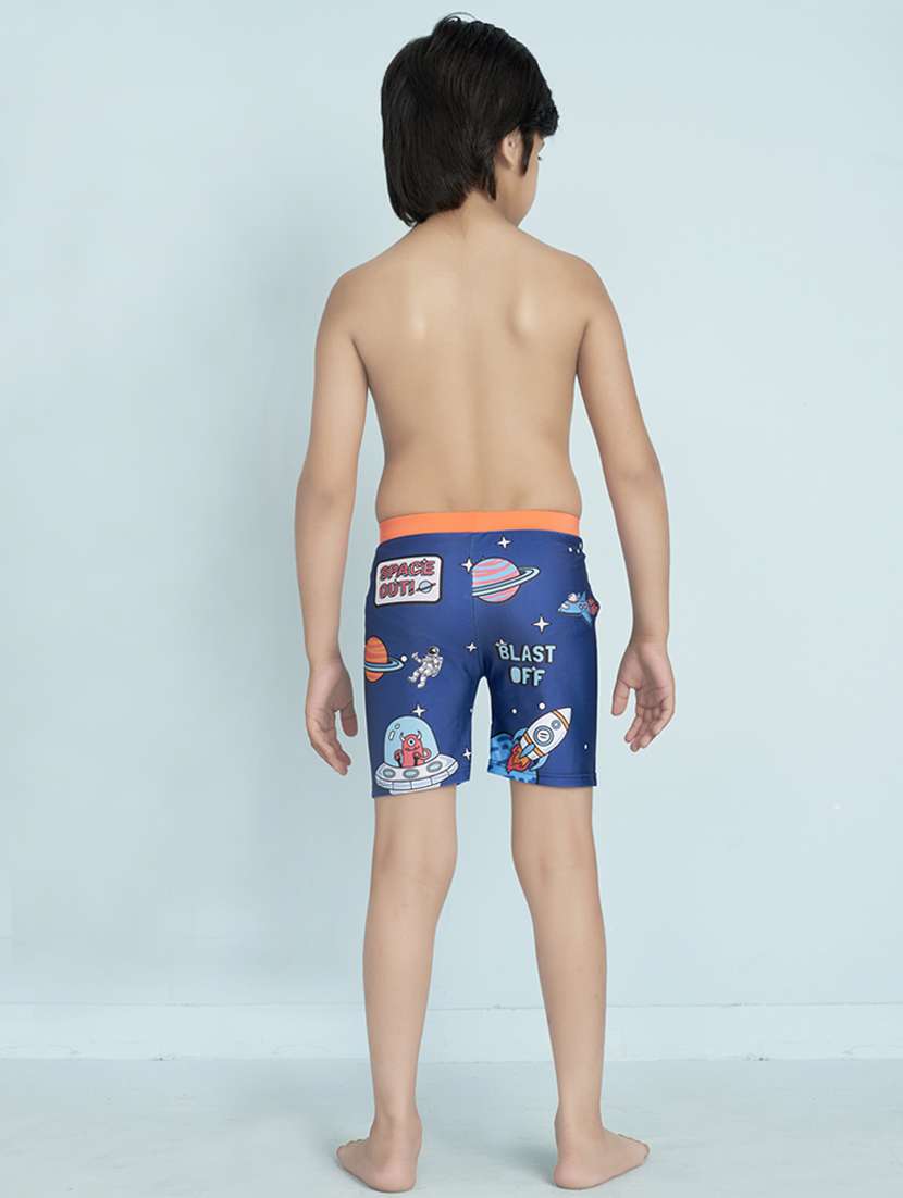 boys printed mid rise swimming shorts - 22011971 - Standard Image - 3