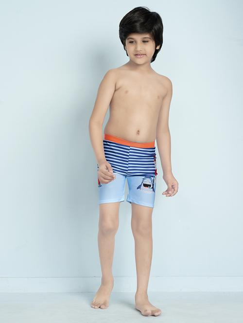 boys printed mid rise swimming shorts - 22011973 - Standard Image - 0