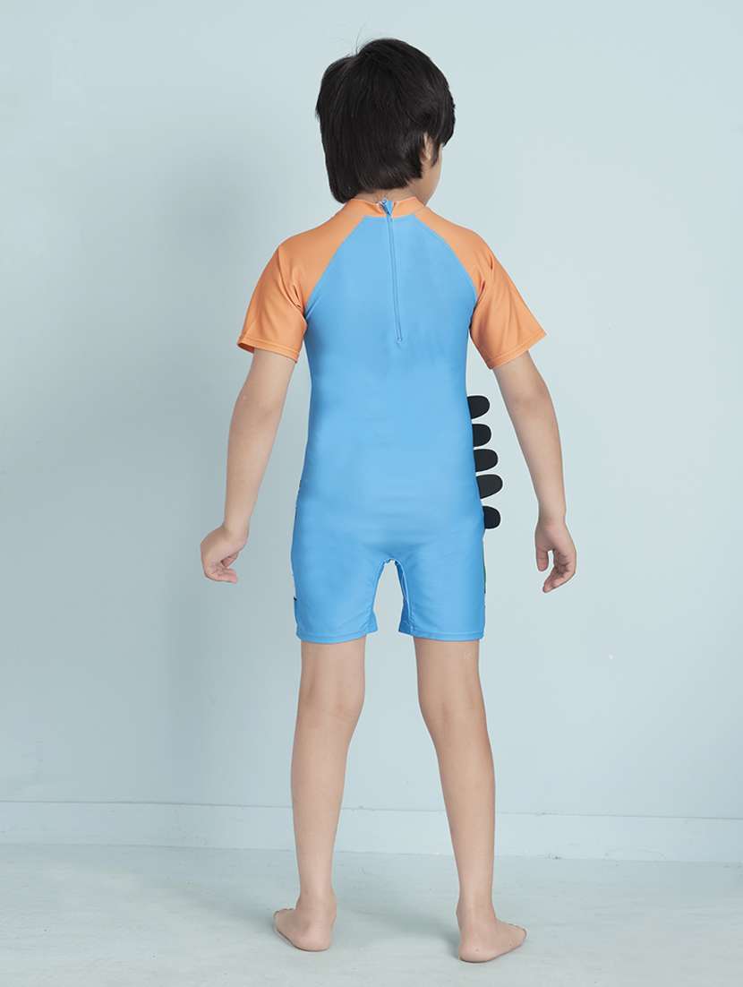 boys printed sports wear round neck swimsuit - 22011976 - Standard Image - 3