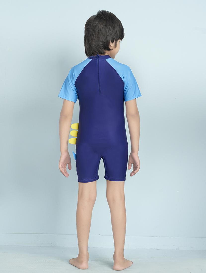 boys printed sports wear round neck swimsuit - 22011977 - Standard Image - 3
