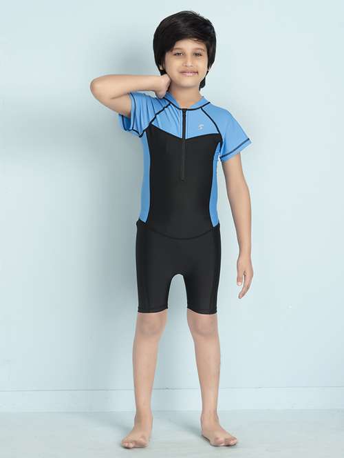 boys color block sports wear round neck swimsuit - 22011982 -  Standard Image - 0