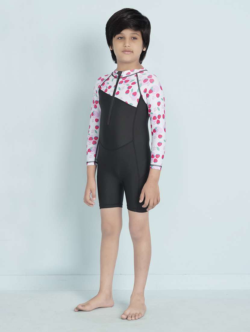 boys printed sports wear round neck swimsuit - 22011984 - Standard Image - 3