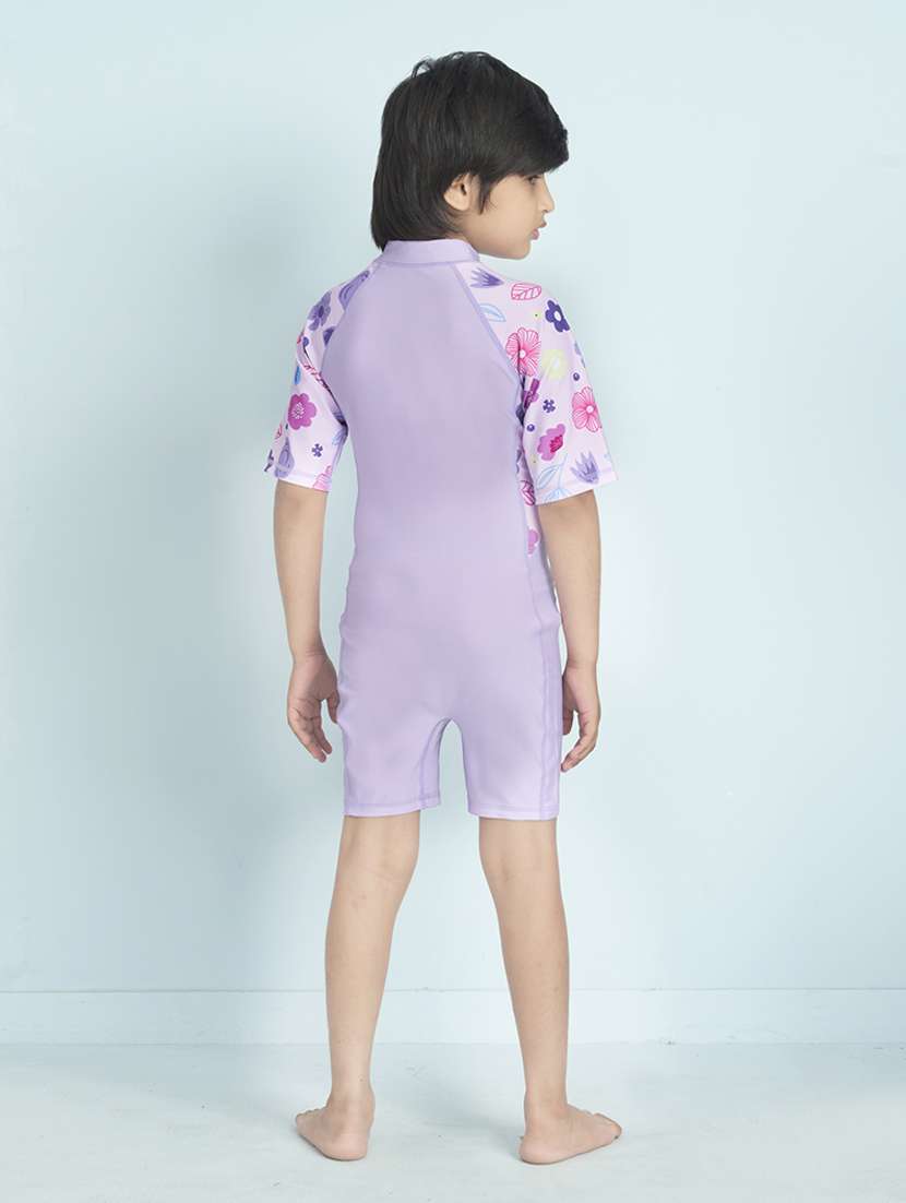 boys printed sports wear round neck swimsuit - 22011988 - Standard Image - 3