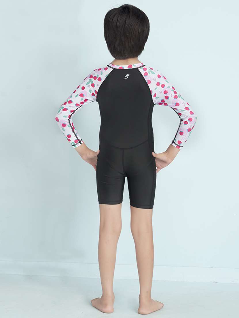 boys printed sports wear round neck swimsuit with goggles - 22011995 - Standard Image - 3