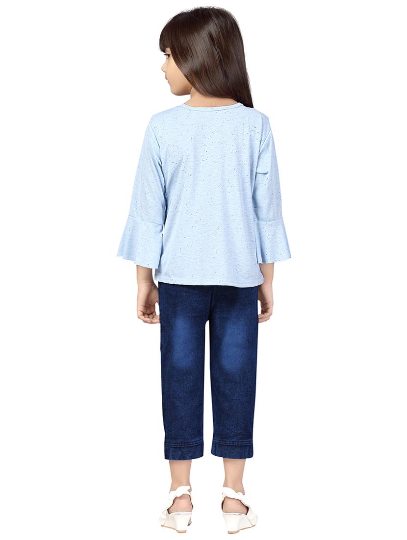 gilrs printed top and trouser co-ord set - 22012010 - Standard Image - 3