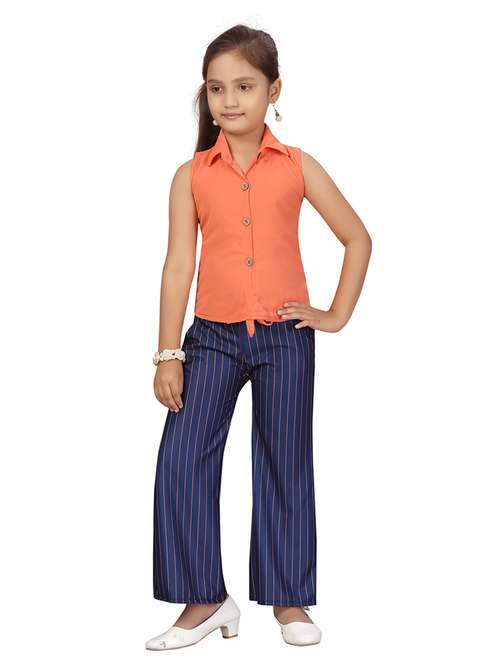 girls striped top and trouser co-ord set - 22012012 -  Standard Image - 0