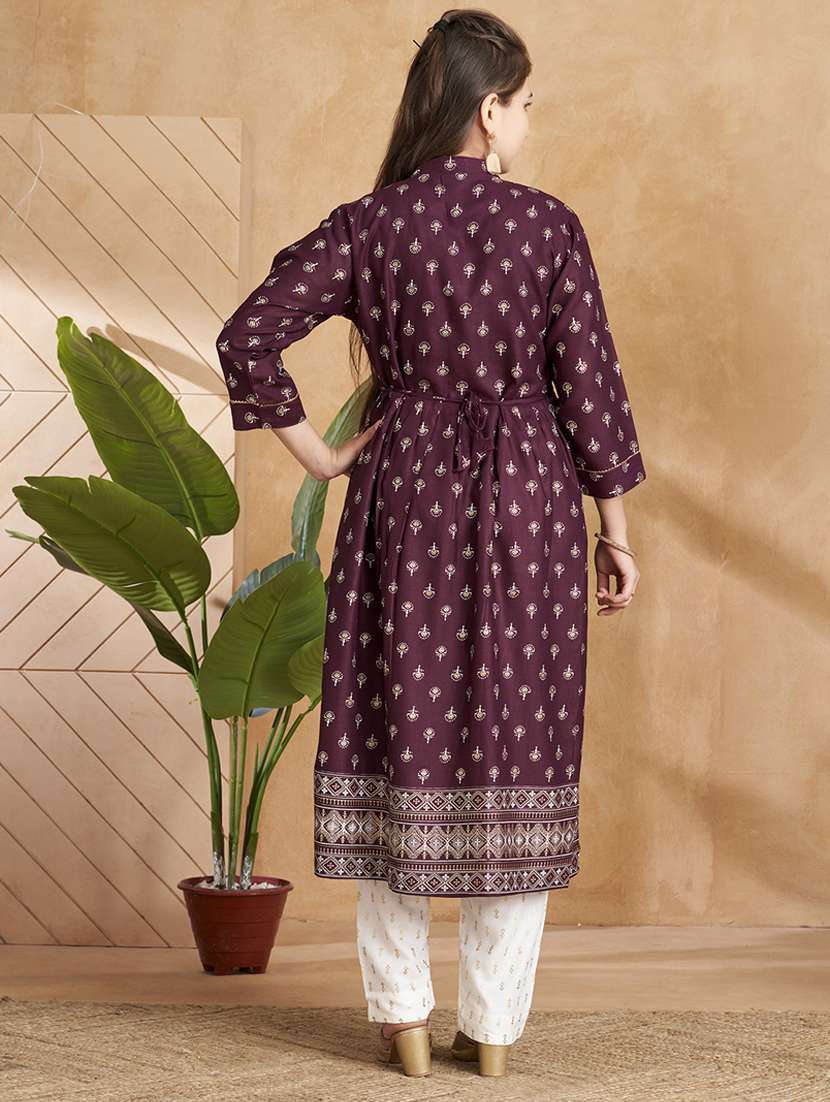 girls printed kurta and pant set - 22012052 -  Standard Image - 3