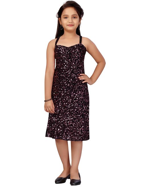 girls sequined shoulder strap straight  dress - 22012075 -  Standard Image - 0