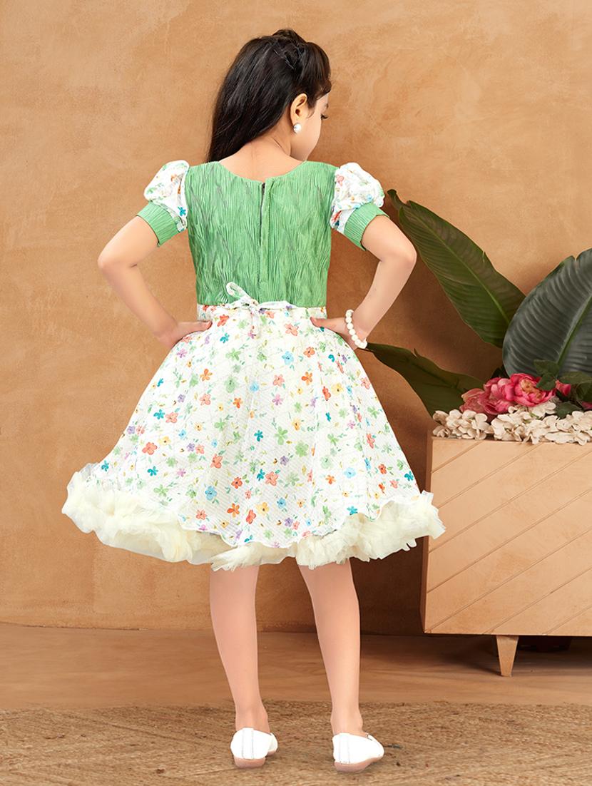 girls floral print puff sleeve fit & flare dress - 22012076 - Standard Image - 3