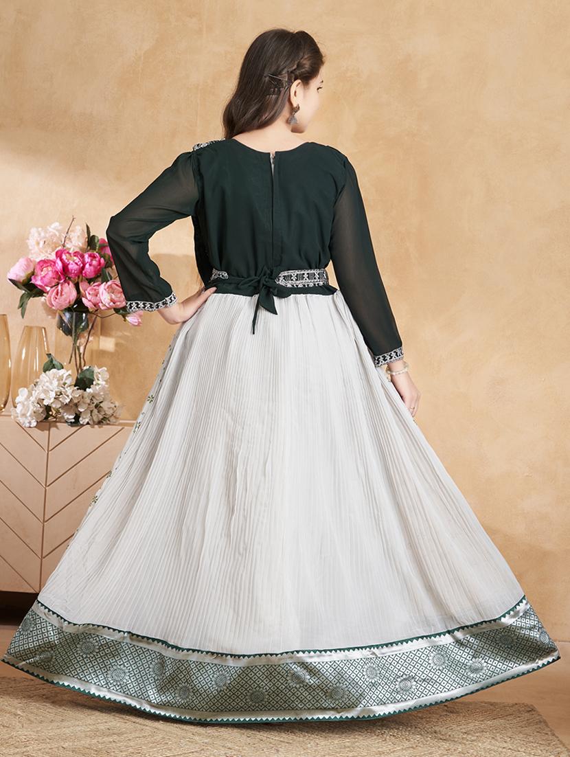 girls embroidered long sleeve fit & flare gown - 22012088 - Standard Image - 3
