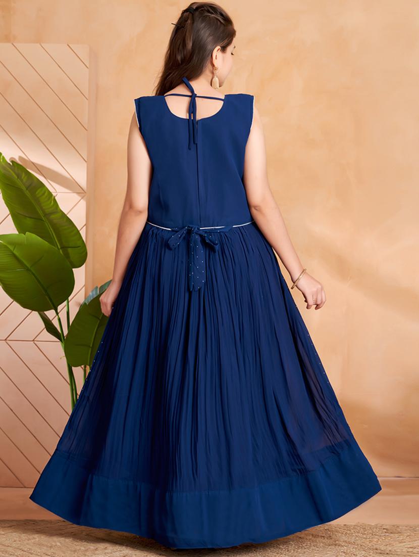 girls embroidered sleeveless fit & flare gown - 22012092 - Standard Image - 3