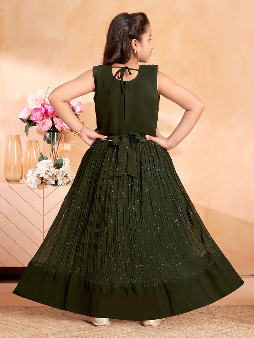girls embroidered sleeveless fit & flare gown - 22012094 - Standard Image - 3