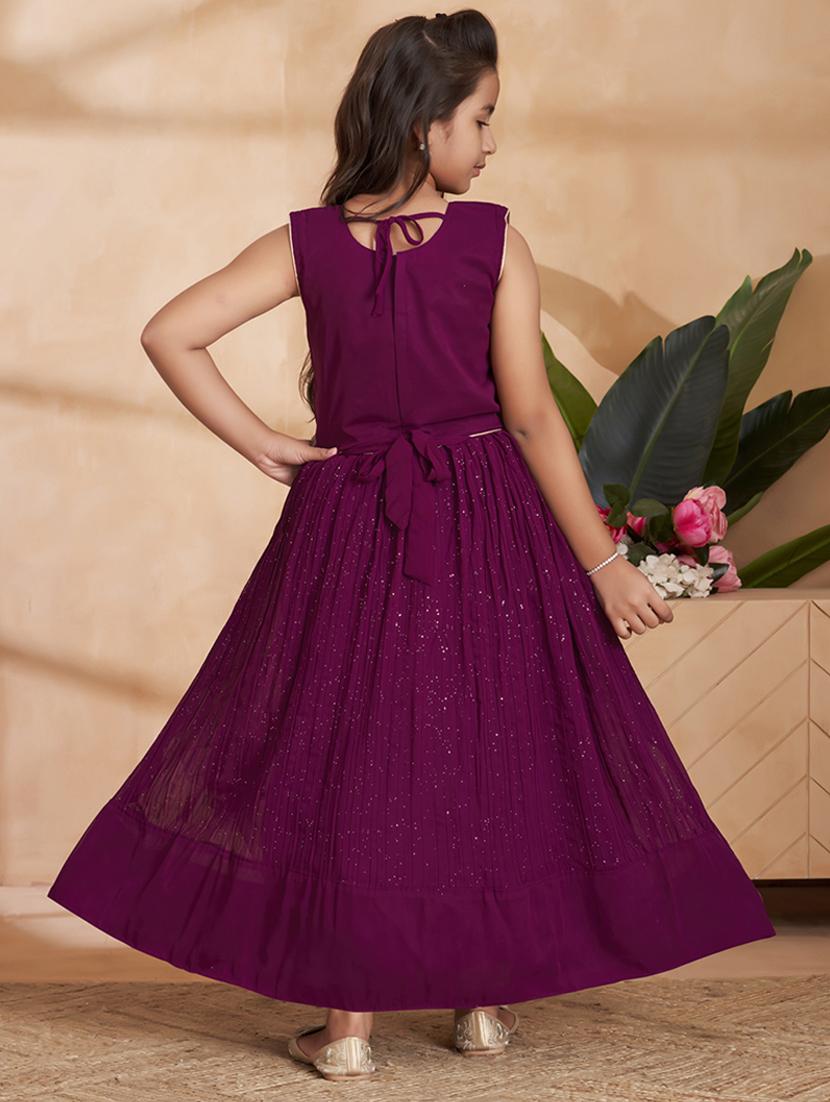 girls embroidered sleeveless fit & flare gown - 22012096 - Standard Image - 3