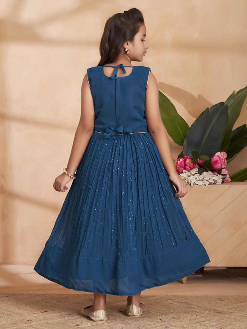 girls embroidered sleeveless fit & flare gown - 22012097 - Standard Image - 3