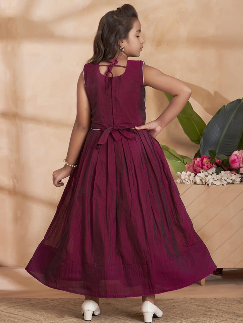 girls embroidered sleeveless fit & flare gown - 22012098 - Standard Image - 3