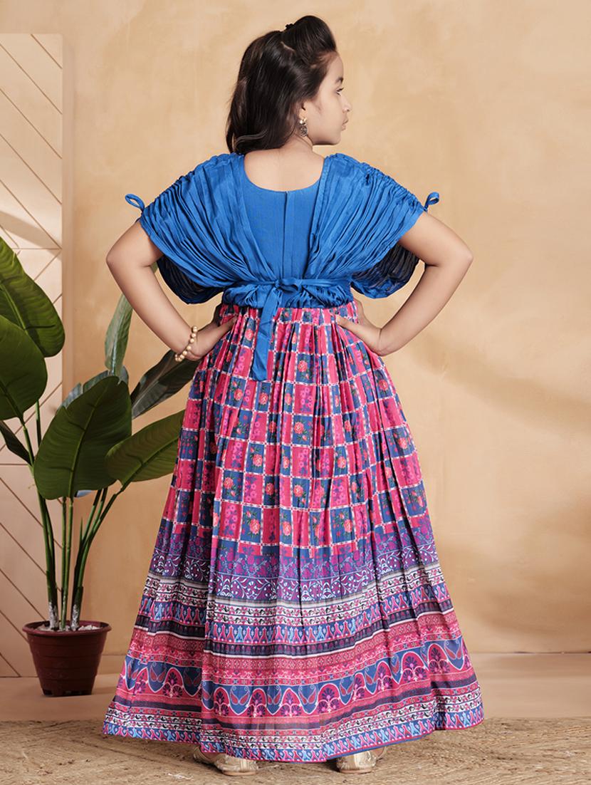 girls printed short sleeves fit & flare gown - 22012106 - Standard Image - 3