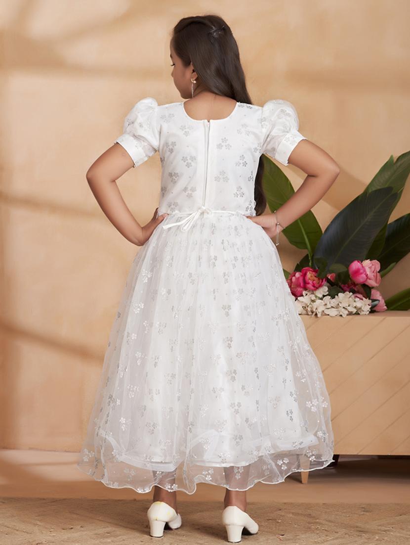 girls embellished puff sleeve fit & flare dress - 22012112 - Standard Image - 3