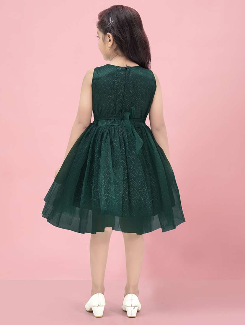 girls self designed sleeveless fit & flare dress - 22012116 -  Standard Image - 3