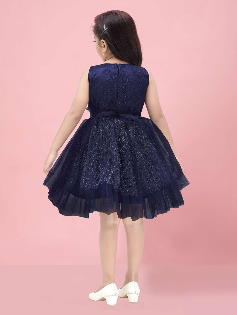 girls solid sleeveless fit & flare dress - 22012117 -  Standard Image - 3