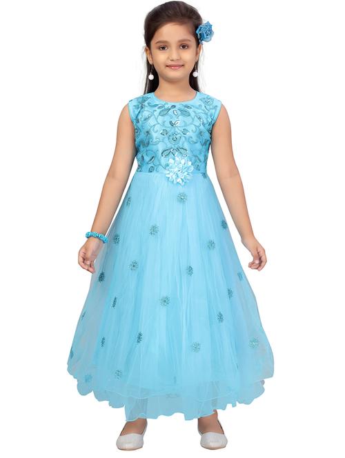 girls embroidered sleeveless fit & flare dress - 22012123 -  Standard Image - 0