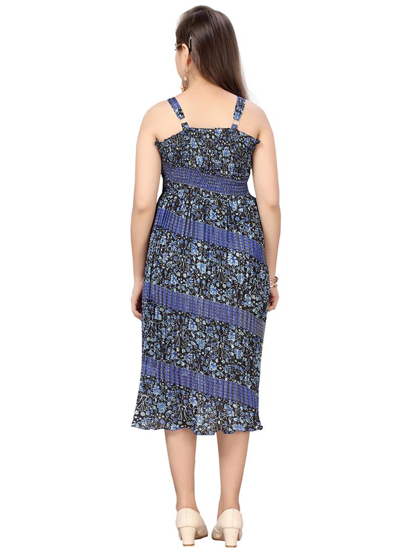 girls printged shoulder strap fit & flare dress - 22012125 - Standard Image - 3