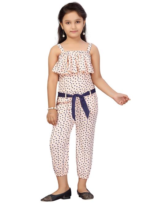 girls polka doted shoulder strap jumpsuit - 22012137 -  Standard Image - 0