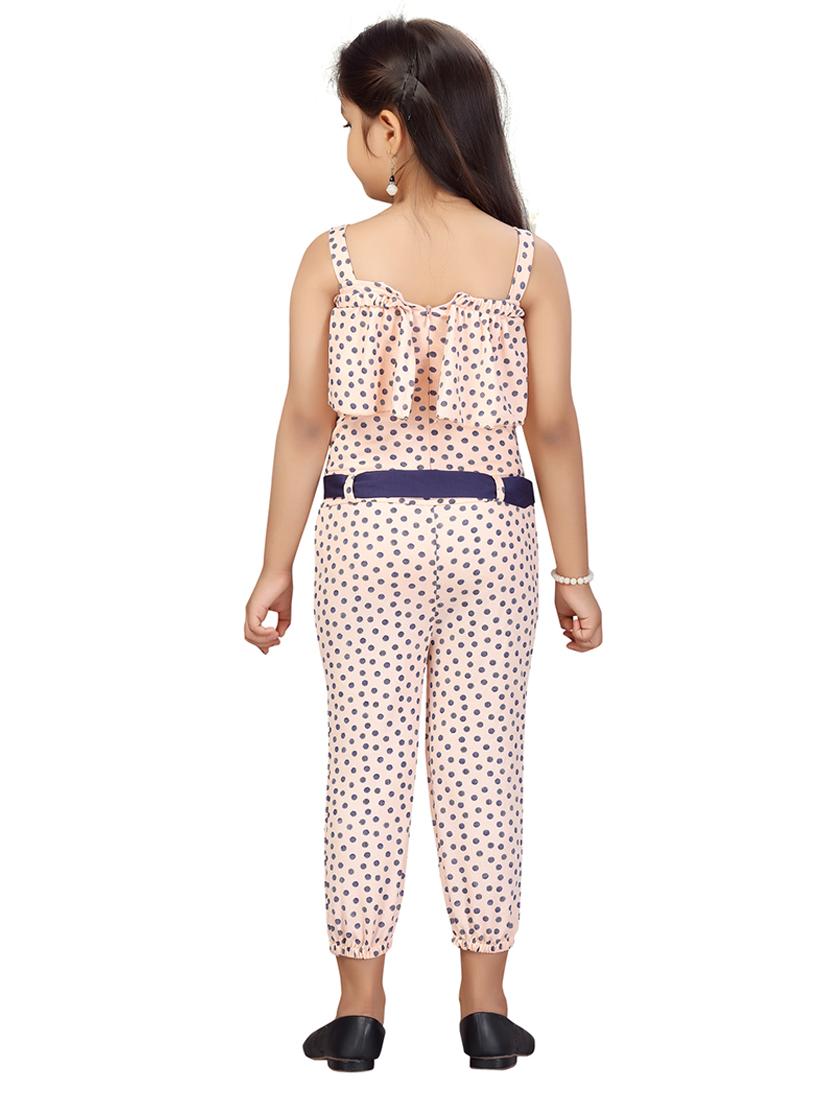 girls polka doted shoulder strap jumpsuit - 22012137 - Standard Image - 3