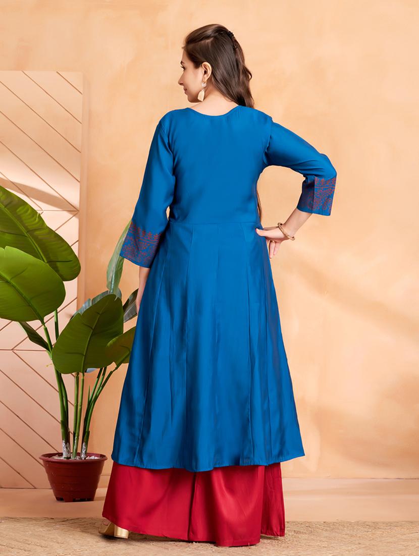 girls printed kurta palazzo set with dupatta - 22012143 - Standard Image - 3