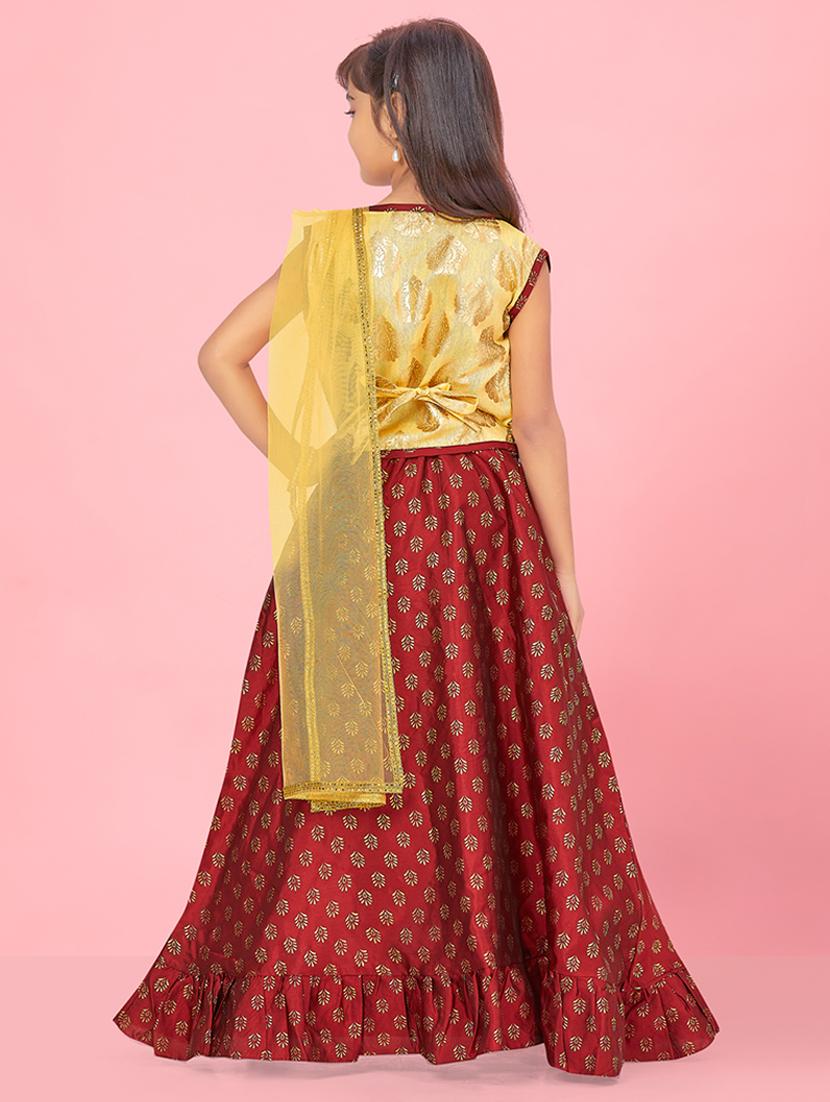 girl foil print lehenga choli set - 22012152 - Standard Image - 3